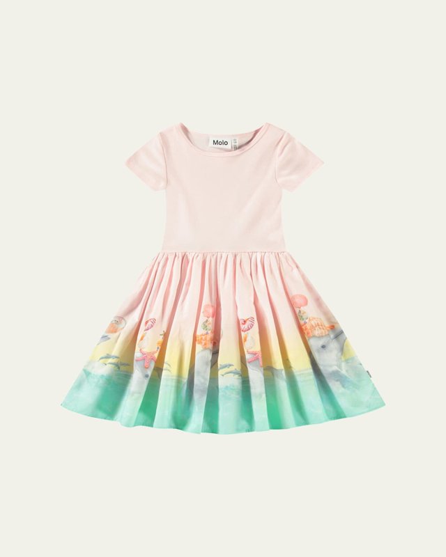 Girl's Cissa Graphic Combo Dress, Size 7